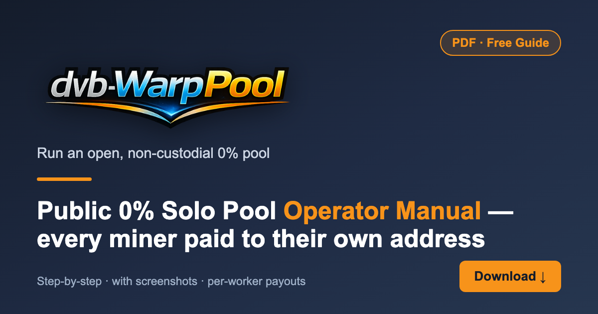 dvb-WarpPool Public 0% Solo Pool Operator Manual