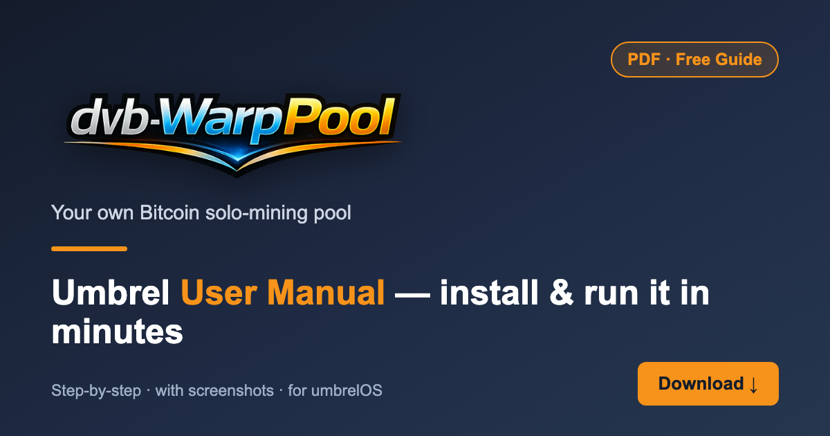 dvb-WarpPool Umbrel User Manual