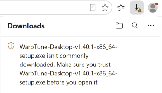 Edge: the installer isn't commonly downloaded