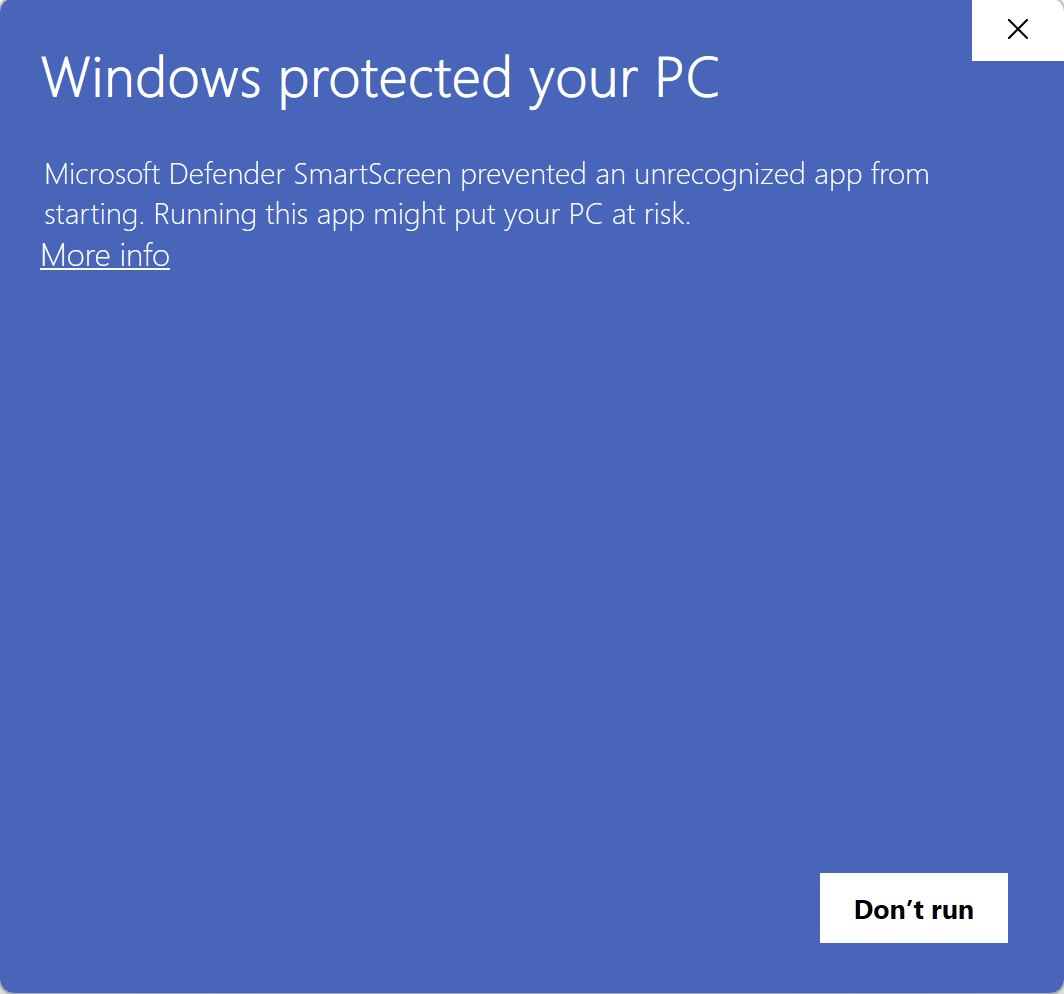 Windows: Windows protected your PC